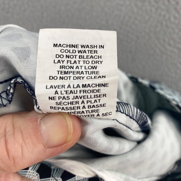 Margaret M Skirt Women Medium Navy Geometric Straight Knee Length Pull On Career - Picture 8 of 11